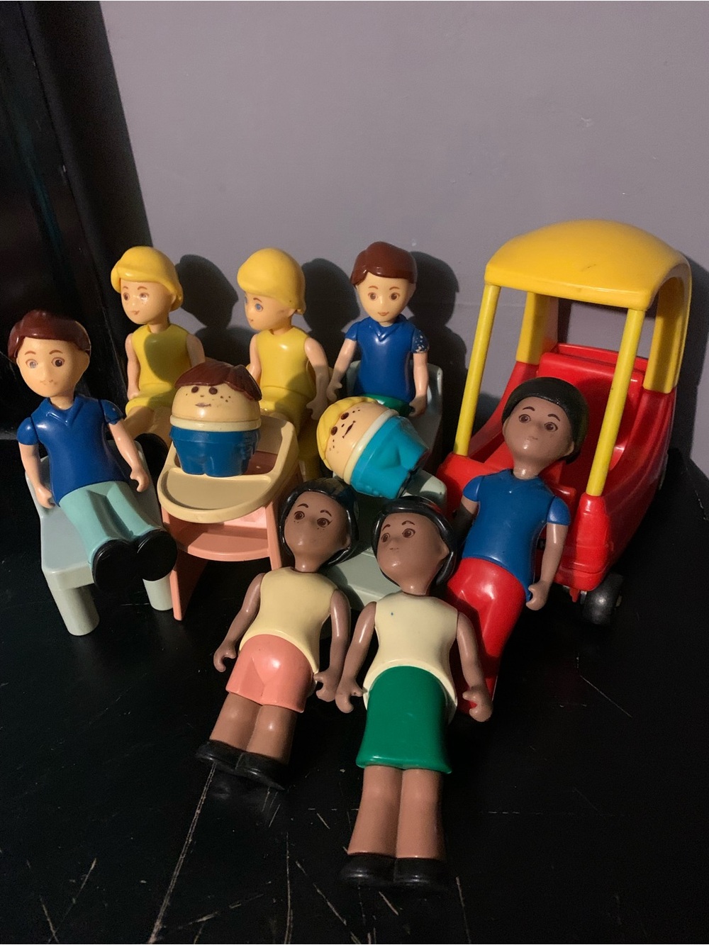 Little Tikes/ Toddle Tots Vintage Dollhouse Furniture And People Lot